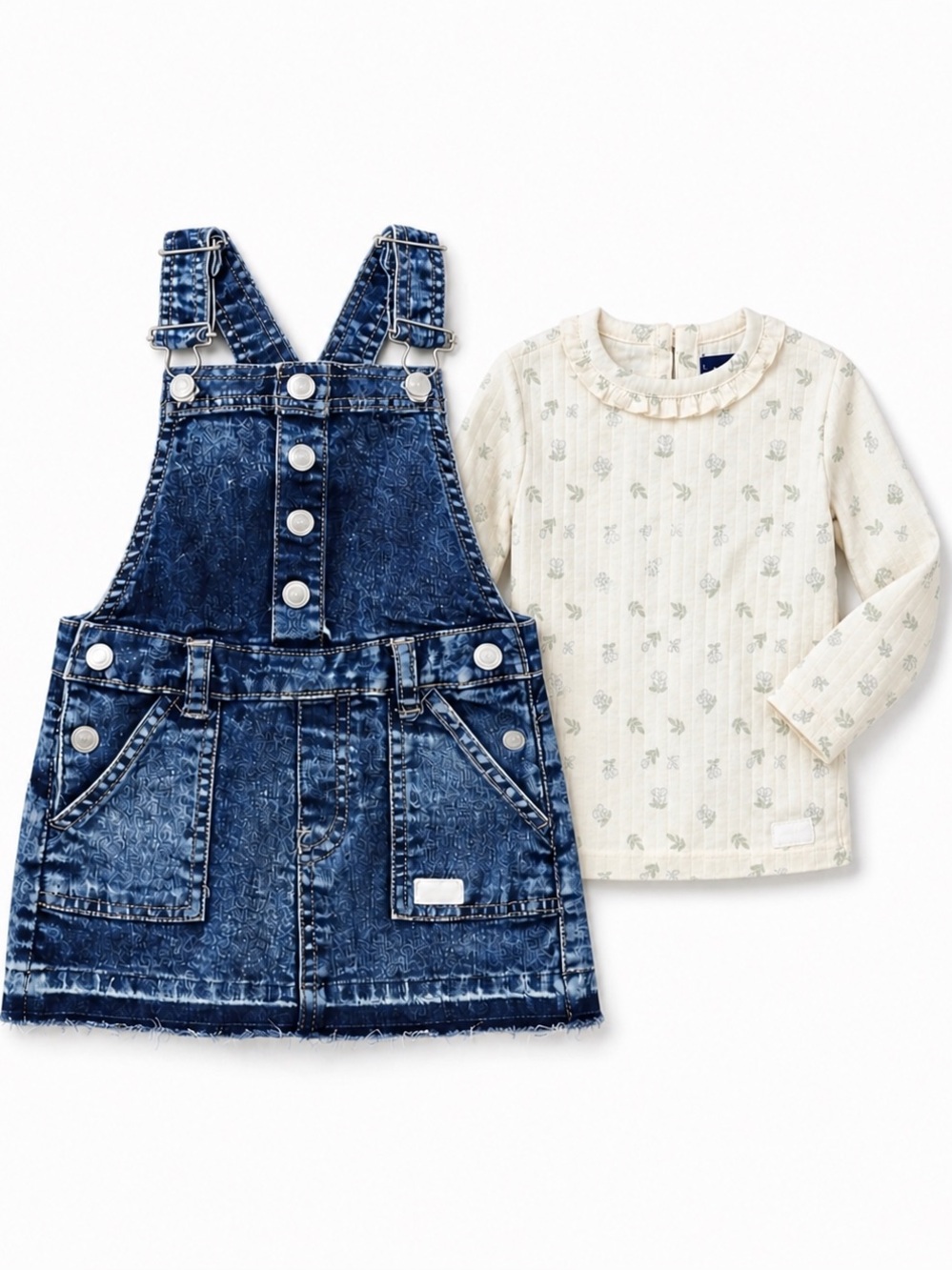 7 For All Mankind Kids 2PC Girls Outfit Set 12M Skirtall/LS Tee
